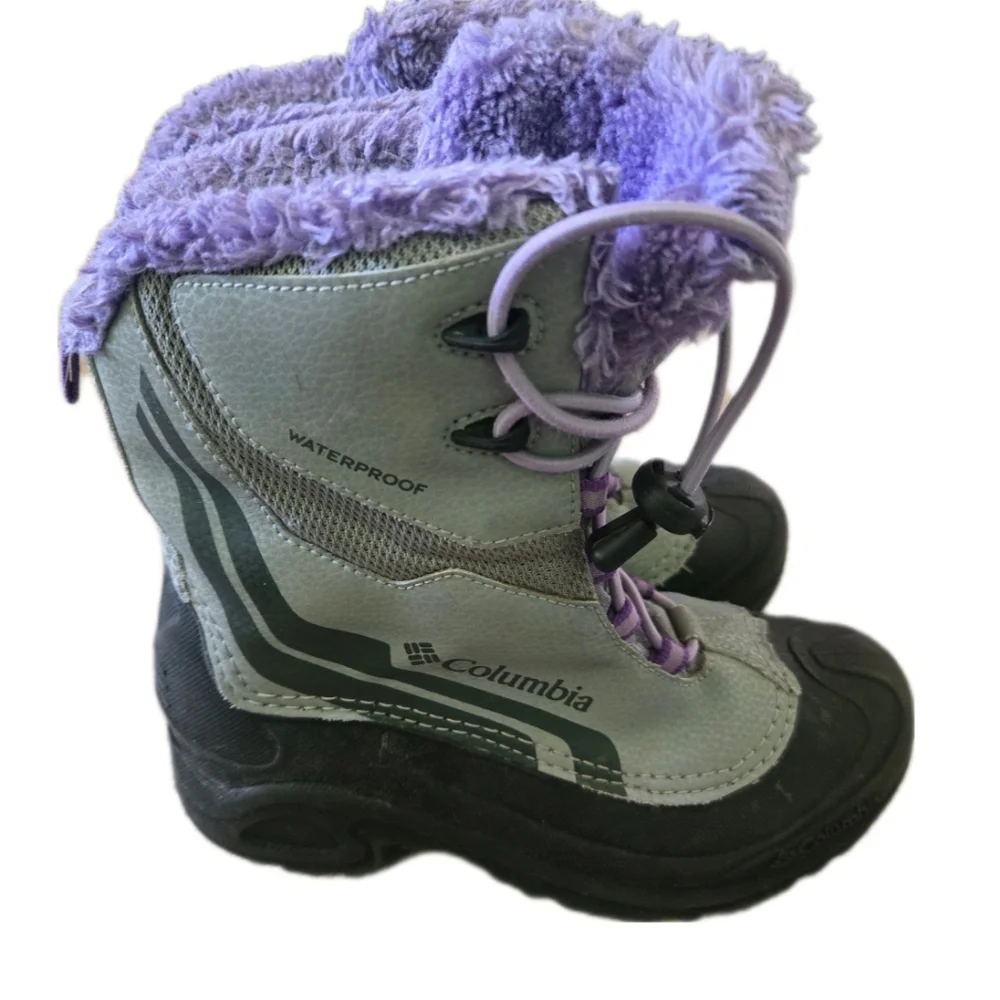Columbia Bugaboot Plus‎ IV Omni-Heat Boots Purple Youth Girls Size 4